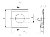 10 Stück Vierkant-Keilscheiben für U-Träger DIN 434 - A2 - 24