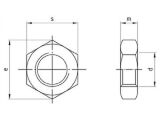 50 x Sechskantmuttern niedrig mit Feingewinde DIN 439 Edelstahl A2 Form B M16X1,5