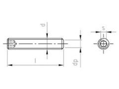 Eisenwaren2000 rostfrei M8 x 100 mm Gewindestift mit Innensechskant und Kegelkuppe Edelstahl A2 V2A Gewindeschrauben ISO 4026 10 Stück - Madenschrauben DIN 913