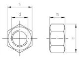 50 Stück Sechskantmuttern mit Fein- und Linksgewinde DIN 934 A4 M20X1,5 links