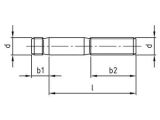 200 Stück Stiftschrauben, Einschraubende = 1 d DIN 938 A4 M 8X75