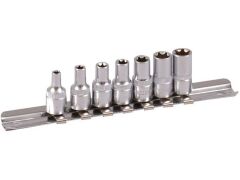 1/4" Stecknuss Satz auf Schiene 7tlg InnenTXNüsse