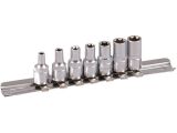 1/4" Stecknuss Satz auf Schiene 7tlg InnenTXNüsse
