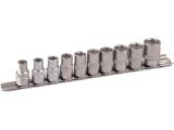 1/2" Stecknuss Satz auf Schiene 10tlg - kurze...