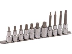 1/2" Bit Stecknuss Satz auf Schiene 11tlg 60+100m - Vielzahn