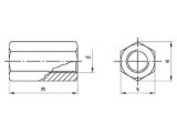 10 x Sechskantmuttern / Langmutter 3d hoch DIN 6334 Edelstahl A2 M30