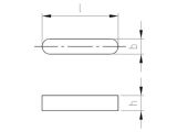 50 Stück Passfedern, hohe Form, Form A DIN 6885  1.4571  A 12X8X63