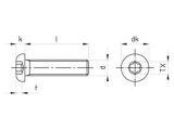 100 Stück Flachrundkopfschrauben Innensechsrund, Vollgewinde ISO 7380-1 A2 M 6X90/90 TX30