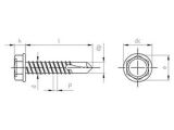 100 Stück Bohrschrauben mit Sechskantkopf und Bund, Form K DIN 7504 A2 K 6,3X110