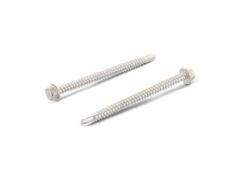 200 Stück Bohrschrauben mit Sechskantkopf und Bund, Form K DIN 7504 A2 K 6,3X60