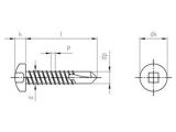 200 Stück Bohrschrauben mit Linsenkopf,  DIN 7504 / ISO 14581 - A2 - 4,2X25 V2