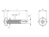 200 Stück Bohrschrauben mit Linsenkopf,  DIN 7504 / ISO 14581 - A2 - 4,2X45 V2
