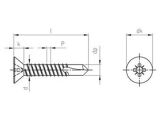 1000 Stück Bohrschrauben mit Senkkopf, Form O DIN 7504 A2 O 3,5X16 Z