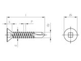 200 Stück Bohrschrauben mit Senkkopf, Form O DIN 7504 A2 O 3,9X22 V1