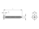 200 Stück Senk-Blechschrauben mit Innenvierkant DIN 7982 A2 C 4,8X25 V2