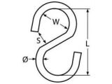 S-Haken, symmetrisch Edelstahl A2 4x32mm