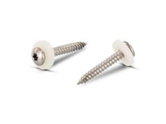 200 Stück Fensterbankschrauben mit Polyamidscheibe natur   A2 - 3,9X22 TX15