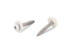 200 Stück Fensterbankschrauben mit Polyamidscheibe weiß  A2 - 3,9X32 TX15