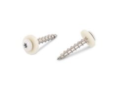 200 Stück Fensterbankschrauben mit Polyamidscheibe weiß  A2 - 3,9X16 TX15 Grobgewinde