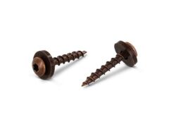 200 Stück Fensterbankschrauben mit Polyamidscheibe braun   A2 - 3,9X22 TX15 Grobgewinde