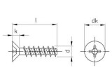 500 x Senkkopfschrauben für Thermoplaste Edelstahl A2 4,0X14 H