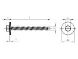 100 Stück Fassadenbauschrauben mit Zapfen Dichtscheibe 22 mm Art. 9098 A2 BZ 6,3X100
