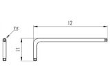 Sicherheits-Winkelschlüssel für ISR-Pin-Antrieb Art. 9128 CV-Stahl TX-PIN 15