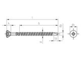 200 x Ziko-Holzbauschrauben mit Bohrspitze, Schälrippen Art. 9241  Edelstahl 1.4006,  4,0X70/42 TX15 (ETA)
