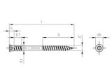 100 Stück  Zylinderkopf-Terrassenschrauben Unterkopfgewinde  - A4 - 5,5X50/18 TX25