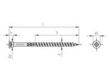 100 x TBS-Drill Zyl.-Holzbauschrauben, Schneidkerbe Art. 9245  Edelstahl 1.4006,  5,0X80/48 TX25 (ETA)