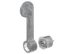 2 Stück Vorreiber aus Zink Druckguss inkl. Streichblech - 10 x 60mm