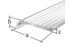 Treppenkanten-Schutzprofil Alu Silber eloxiert - versenkte Schraublöcher - 2000 x 23 x 5,0 mm / Stärke 2,0 mm