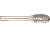 Hartmetallfräser, Form E Oval / Tropfen d1 6.0 mm, Schaftd. 6.0 mm Kreuzverzahnung