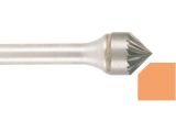 Hartmetallfr&auml;ser, Form K Kegel 90&deg; d1 12.7 mm, Schaftd. 6.0 mm Kreuzverzahnung