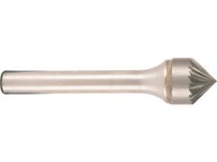 Hartmetallfräser, Form K Kegel 90° d1 16.0 mm, Schaftd. 6.0 mm Kreuzverzahnung