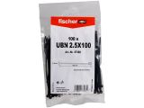 100 x fischer Kabelbinder UBN 2,5 x 100 schwarz