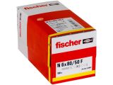 100 x fischer Nageldübel N 6 x 80/50 F Flachkopf