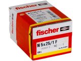 100 x fischer Nageldübel N 5 x 25/1 F Flachkopf
