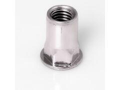 Blindnietmutter Stahl verzinkt / Teilsechskant / offen / Flachkopf / M6 / 0.5 - 3.0 mm