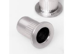 Blindnietmutter Edelstahl A2 / Rundschaft / geschlossen / Flachkopf / M4 / 0.5 - 2.5 mm