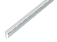 U-Profil Alu Edelstahldesign hell - 2000mm - 10  x 15 / 1.0mm Stärke / Innenmaß 8,0 mm