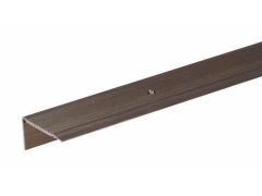 Treppenkanten-Schutzprofil Alu Bronze eloxiert - versenkte Schraublöcher - 2000 x 45 x 23 mm / Stärke 2,7 mm