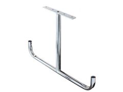 Deckenhaken T-Form, abgewinkelt - galvanisch blau verzinkt - 18mm Rohr