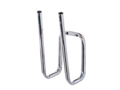 Stiefelhalter, abgewinkelt - galvanisch blau verzinkt - Höhe 200 mm - 12mm Rohr