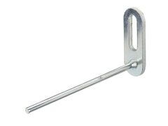 Lochplattenhaken, gerade - galvanisch blau verzinkt - 80 mm Tiefe - 4mm Rundstahl