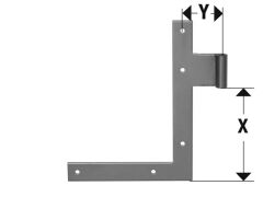 1 Paar Fenster - Winkelband Württembergische Form, Duplex schwarz - 150 x 115mm