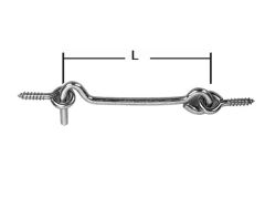 Sturmhaken mit Ösen - schwarz - 4,2x120 mm