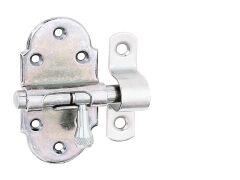 Grendelriegel mit Feder und Messing Knopf, Gelb verzinkt - 40x75