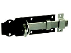 Schlossriegel, blau verzinkt, Platte Schwarz - 140x52