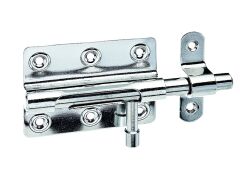 Bolzenriegel, Runder Griff, Edelstahl - 80/122x59